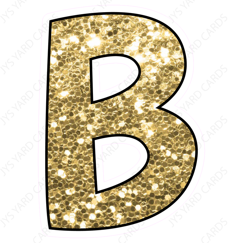 Single Letters: 12” Bouncy Glitter Gold