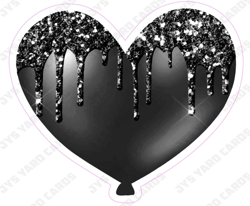 GLITTER DRIP HEART: Multiple Colors - Yard Card Signs by JYS International