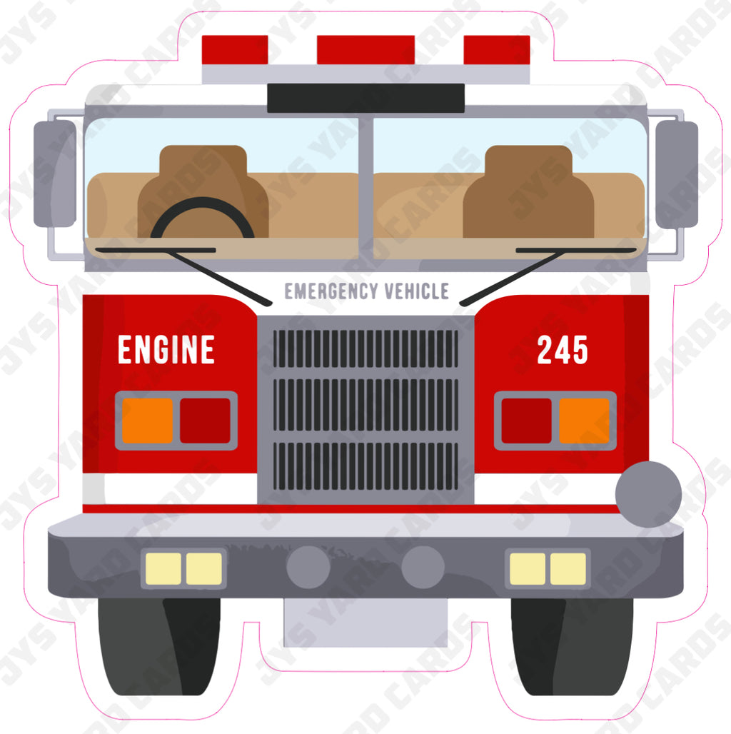 FIRETRUCK 1 - Yard Card Signs by JYS International