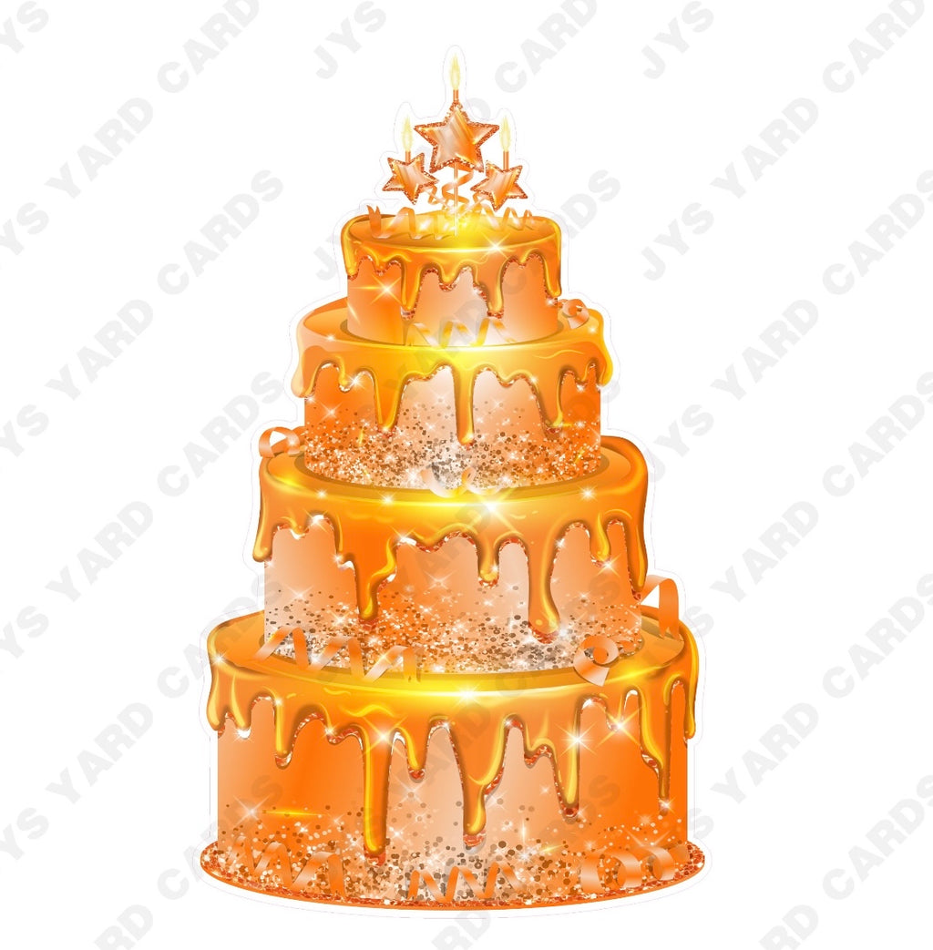 JAZZY CAKE: ORANGE - Yard Card Signs by JYS International