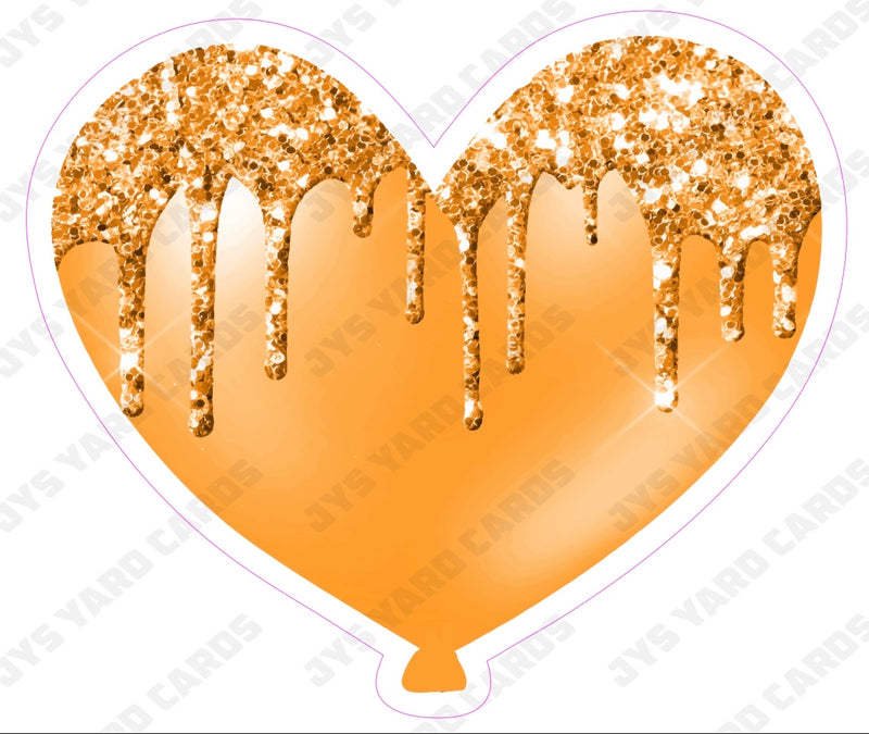 GLITTER DRIP HEART: Multiple Colors - Yard Card Signs by JYS International