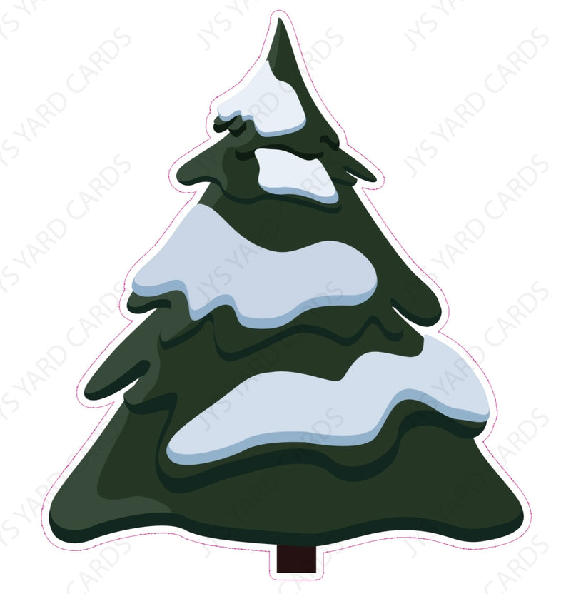 SNOWY EVERGREEN TREE - Yard Card Signs by JYS International