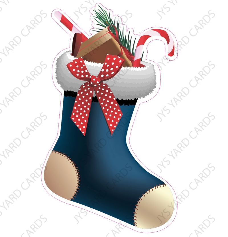 Christmas Stocking: Blue - Yard Card Signs by JYS International