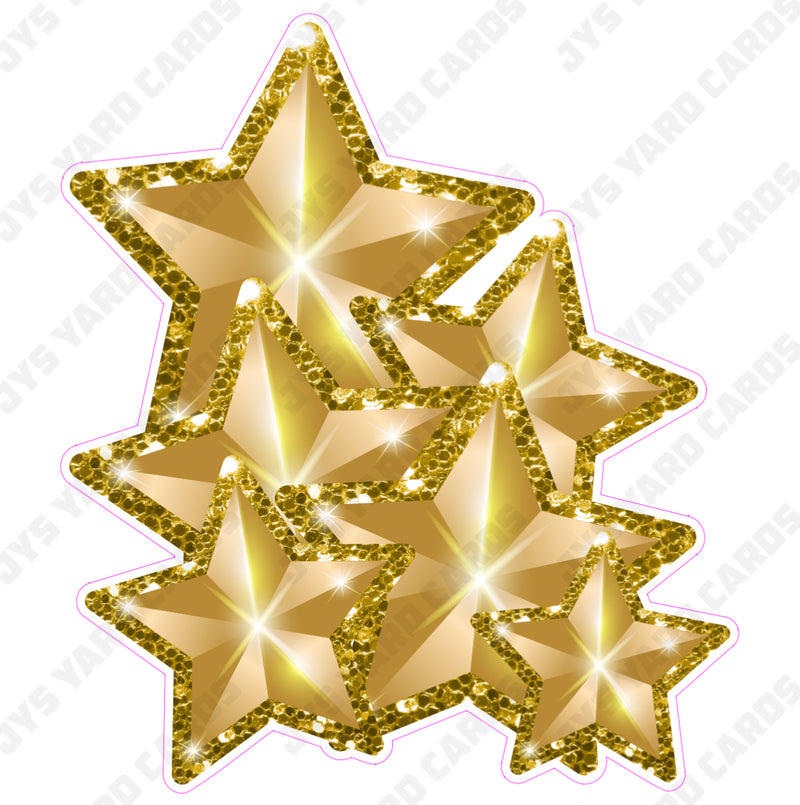 CELEBRATION STARS BUNDLES: GOLD - Yard Card Signs by JYS International