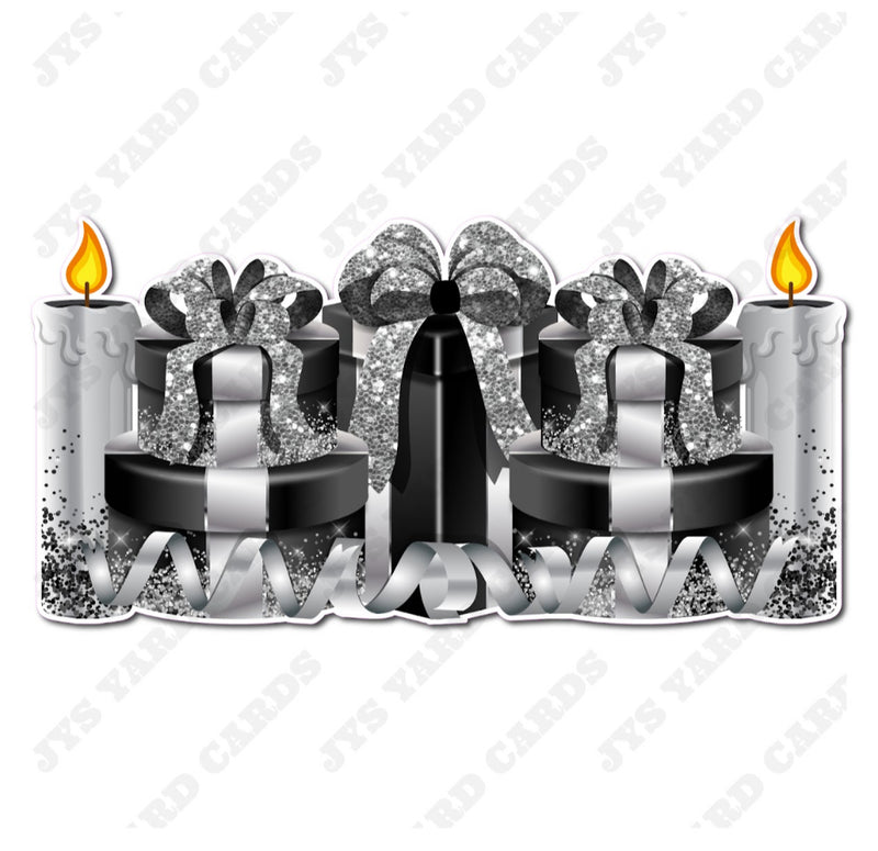 GIFT PANEL: BLACK & SILVER - Yard Card Signs by JYS International