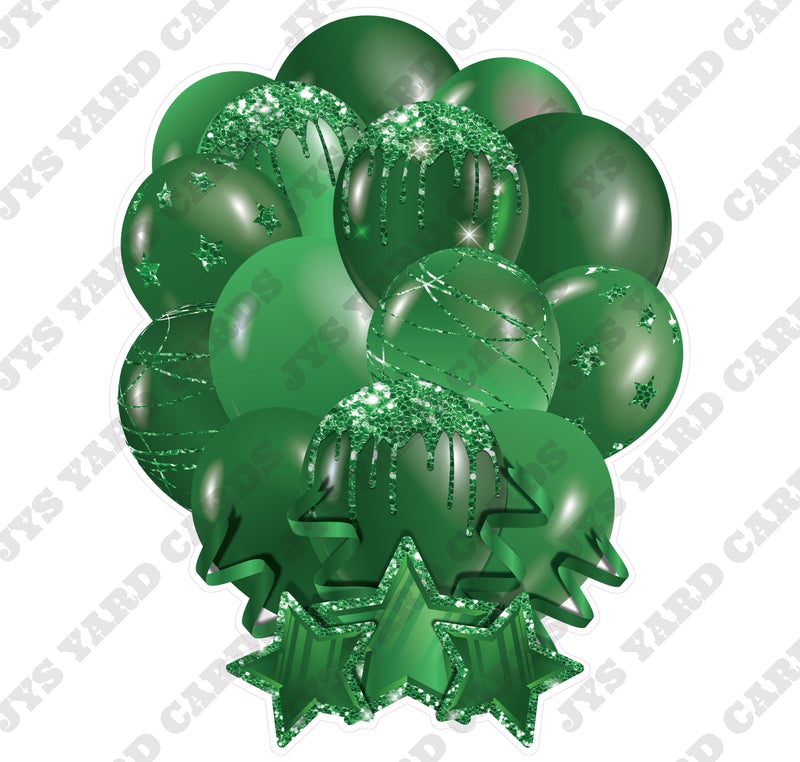 SINGLE JAZZY SOLID BALLOON: GREEN - Yard Card Signs by JYS International