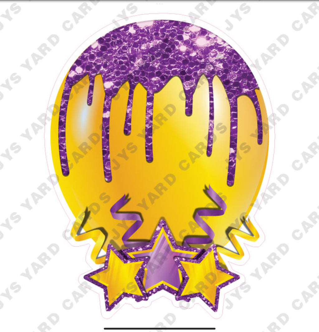 INDIVIDUAL BALLOON: PURPLE AND YELLOW - Yard Card Signs by JYS International