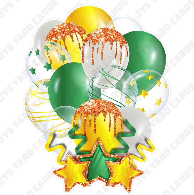 SINGLE JAZZY BALLOON: Yellow, Green & Orange