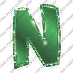 Single Letters: 18” Bouncy Metallic Green