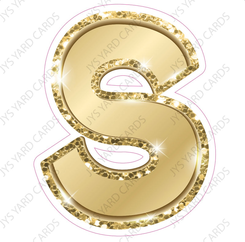 Single Letters: 18” Bouncy Metallic Gold