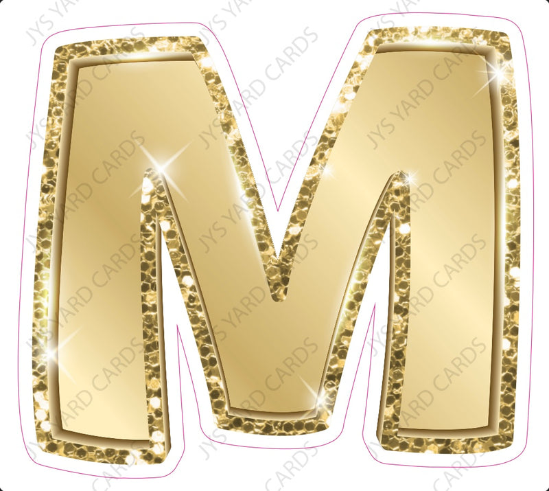 Single Letters: 18” Bouncy Metallic Gold