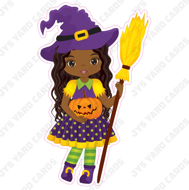 WITCH BROWN GIRL WITH PUMPKIN 2