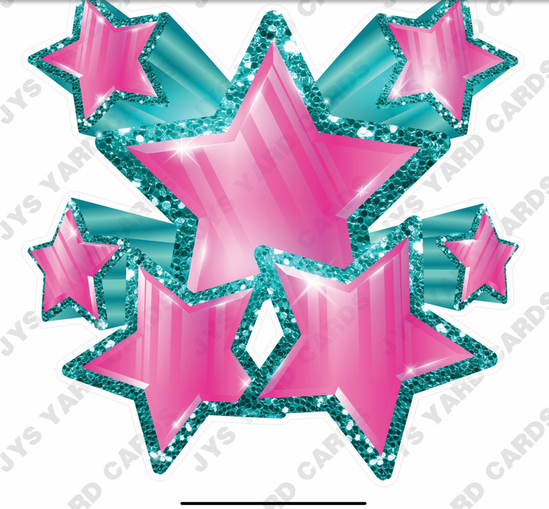 SHOOTING STARS: PINK AND TEAL