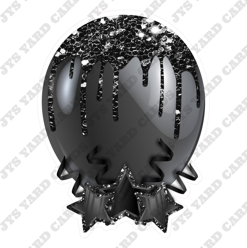 INDIVIDUAL BALLOON: BLACK - Yard Card Signs by JYS International