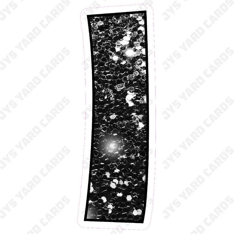 Single Letters: 12” Bouncy Glitter Black - Yard Card Signs by JYS International