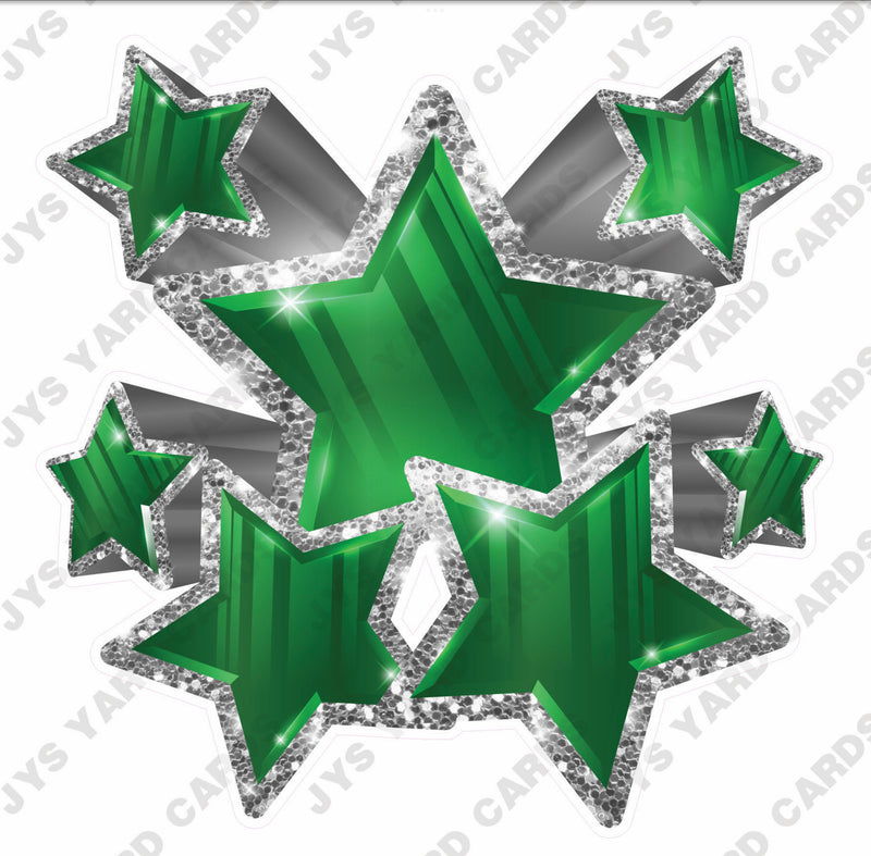 SHOOTING STARS: GREEN AND SILVER
