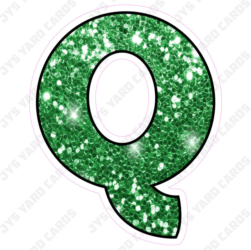 Single Letters: 12” Bouncy Glitter Green