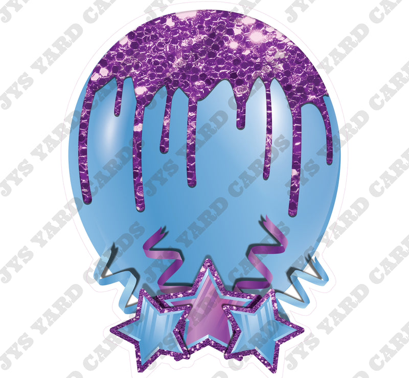 INDIVIDUAL BALLOON: LIGHT BLUE AND PURPLE - Yard Card Signs by JYS International