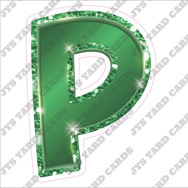 Single Letters: 12” Bouncy Metallic Green