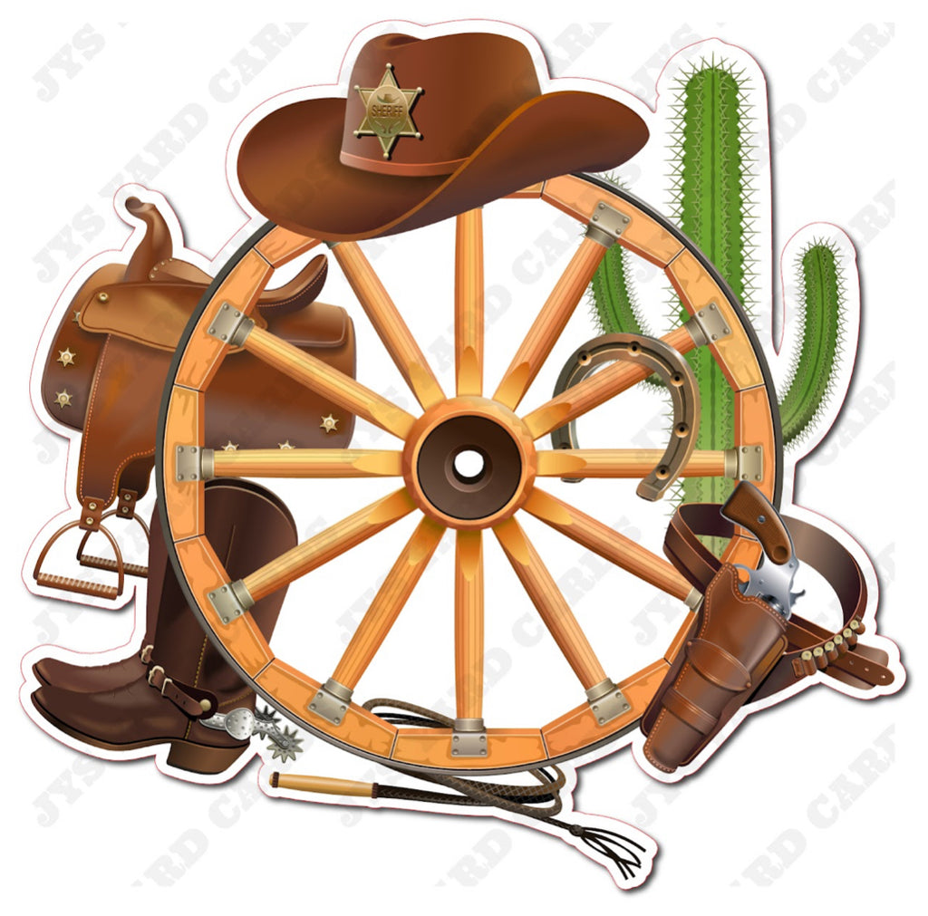 WILD WEST WHEEL - Yard Card Signs by JYS International