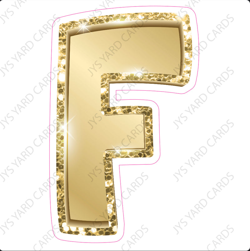 Single Letters: 18” Bouncy Metallic Gold