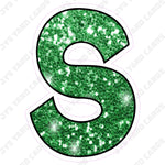 Single Letters: 12” Bouncy Glitter Green