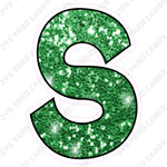 Single Letters: 18” Bouncy Glitter Green