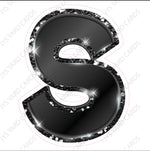 Single Letters: 23” Bouncy Metallic Black