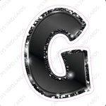 Single Letters: 12” Bouncy Metallic Black