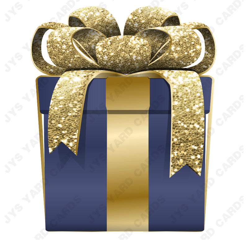 PRESENT: NAVY w/ GOLD BOW