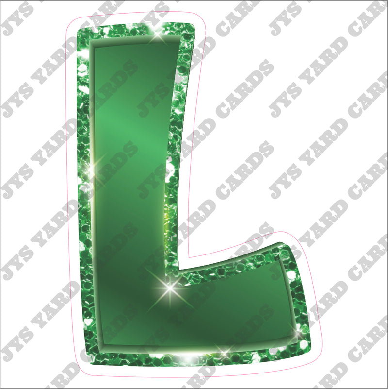 Single Letters: 12” Bouncy Metallic Green