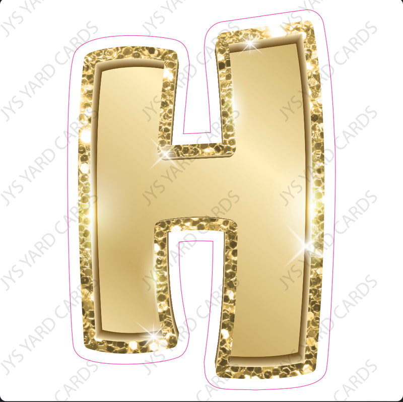 Single Letters: 18” Bouncy Metallic Gold