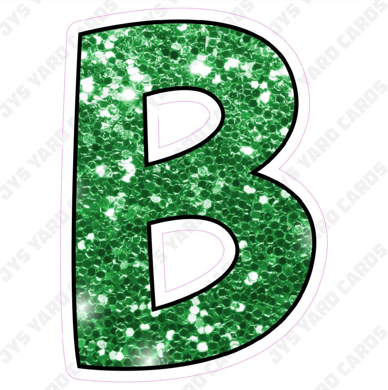 Single Letters: 12” Bouncy Glitter Green