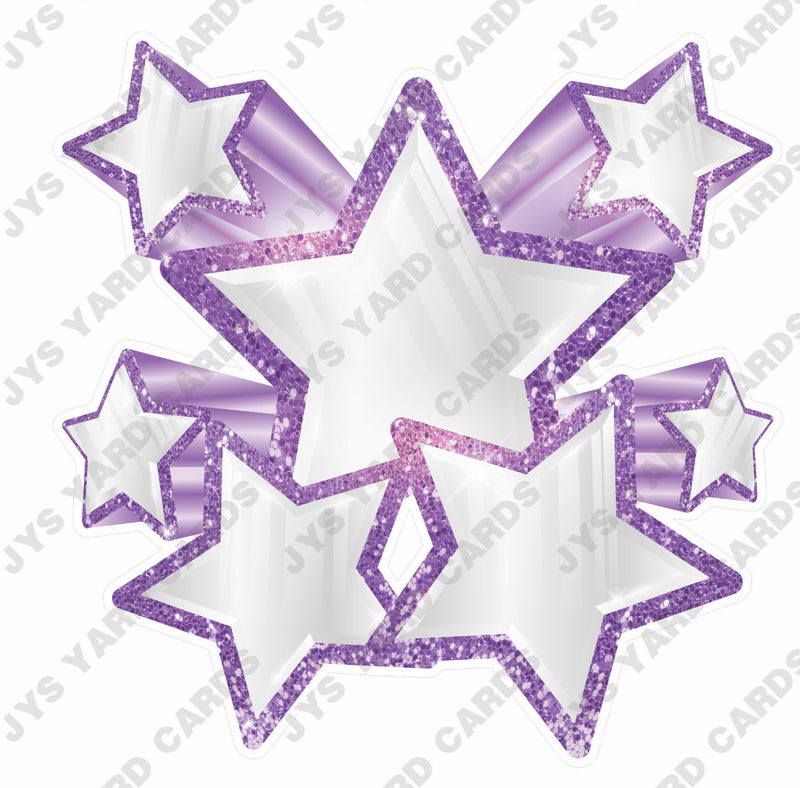 SHOOTING STARS: WHITE & LIGHT PURPLE