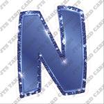 Single Letters: 18” Bouncy Glitter Metallic Navy Blue