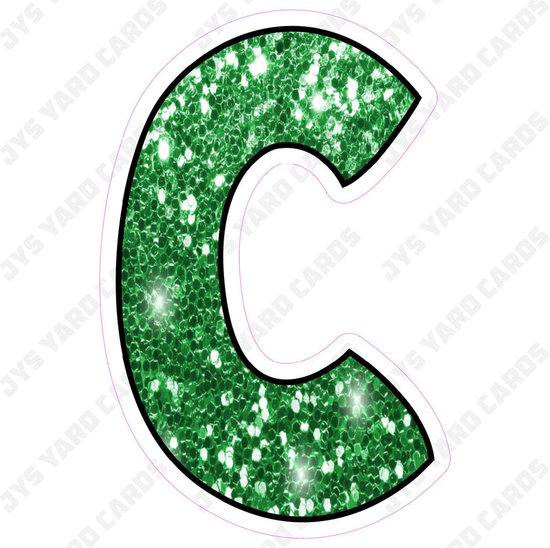 Single Letters: 12” Bouncy Glitter Green