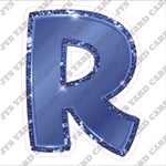 Single Letters: 18” Bouncy Glitter Metallic Navy Blue