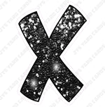 Single Letters: 12” Bouncy Glitter Black - Yard Card Signs by JYS International