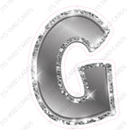 Single Letters: 18” Bouncy Metallic Silver