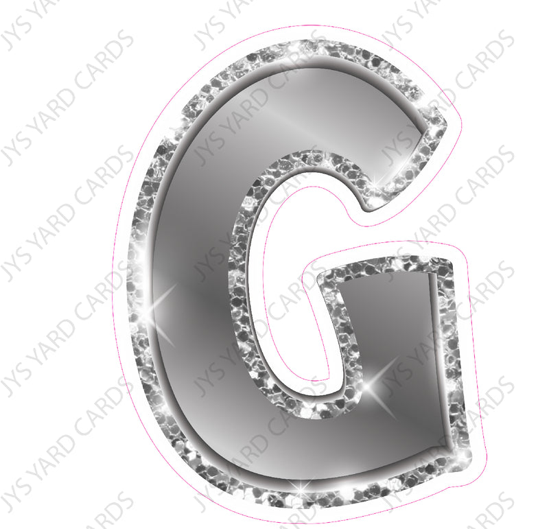 Single Letters: 18” Bouncy Metallic Silver