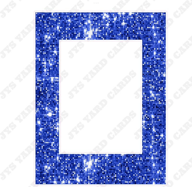 SEQUIN HBD PHOTO FRAME: BLUE - Yard Card Signs by JYS International