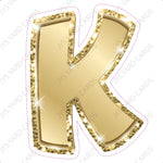 Single Letters: 18” Bouncy Metallic Gold