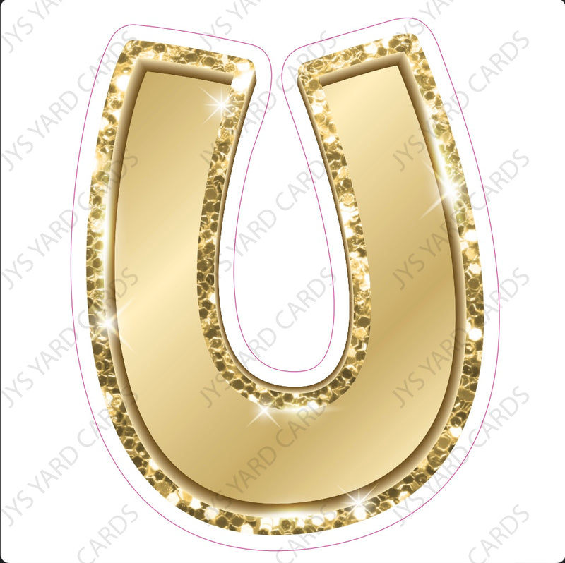 Single Letters: 18” Bouncy Metallic Gold