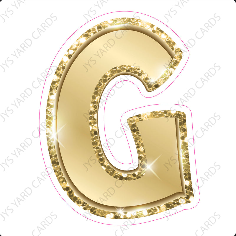 Single Letters: 18” Bouncy Metallic Gold