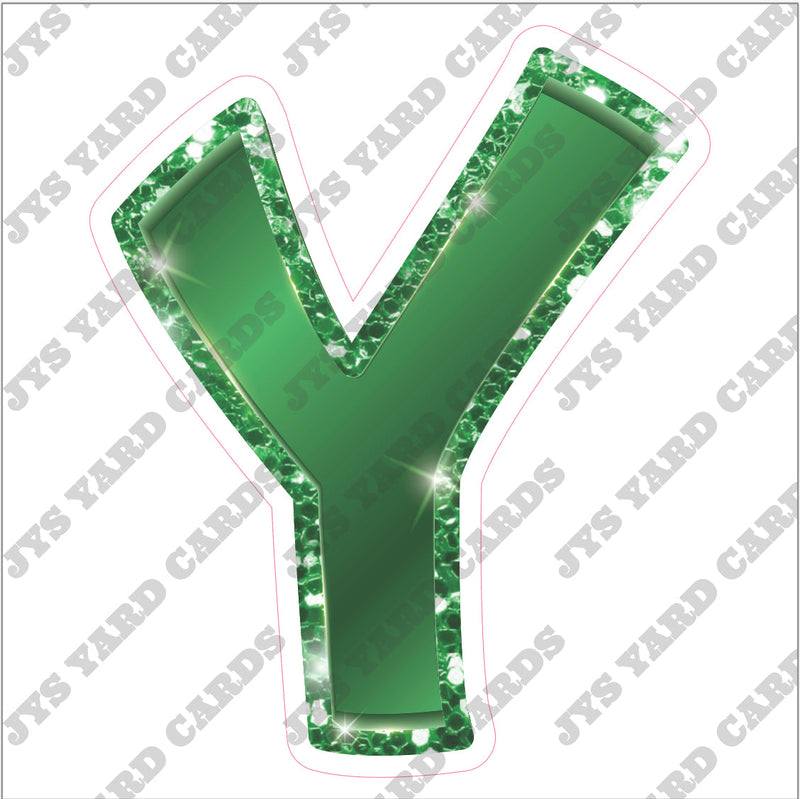 Single Letters: 18” Bouncy Metallic Green