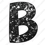 Single Letters: 12” Bouncy Glitter Black - Yard Card Signs by JYS International