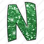 Single Letters: 12” Bouncy Glitter Green