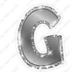 Single Letters: 23” Bouncy Metallic Silver