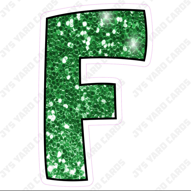 Single Letters: 12” Bouncy Glitter Green