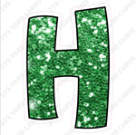 Single Letters: 12” Bouncy Glitter Green